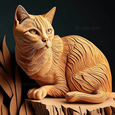 3D model st European Shorthair cat (STL)